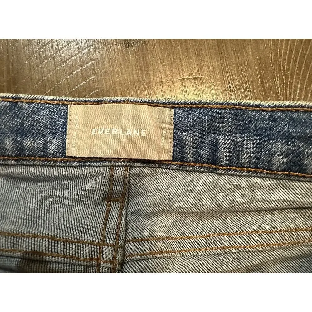 Everlane Women’s Mid Rise Skinny Jeans Stretch Med Wash Blue Denim Size 27 Ankle